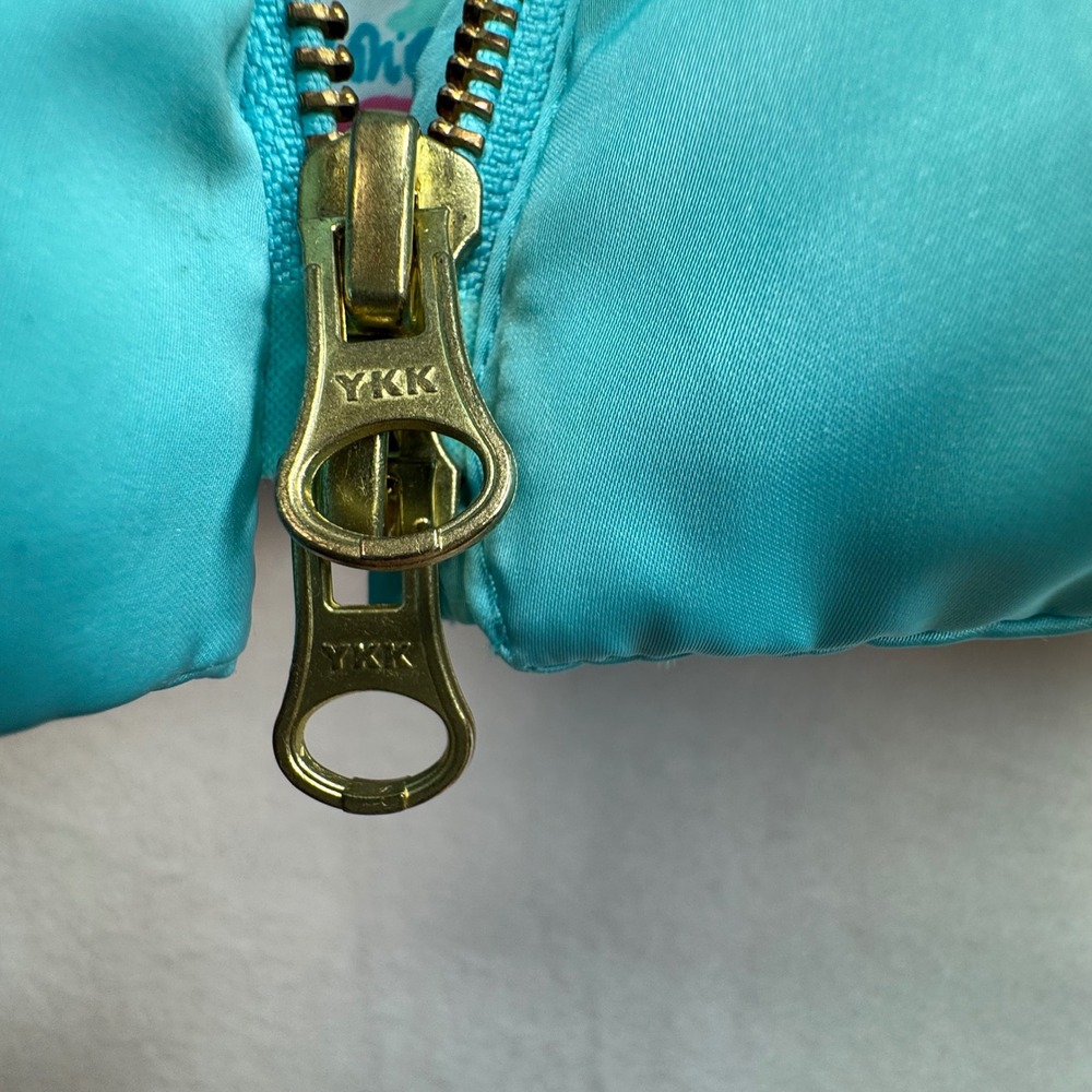 Lilly Pulitzer Turquoise Blue Quilted Duck Down Syd Puffer Vest Women Small - Picture 9 of 10